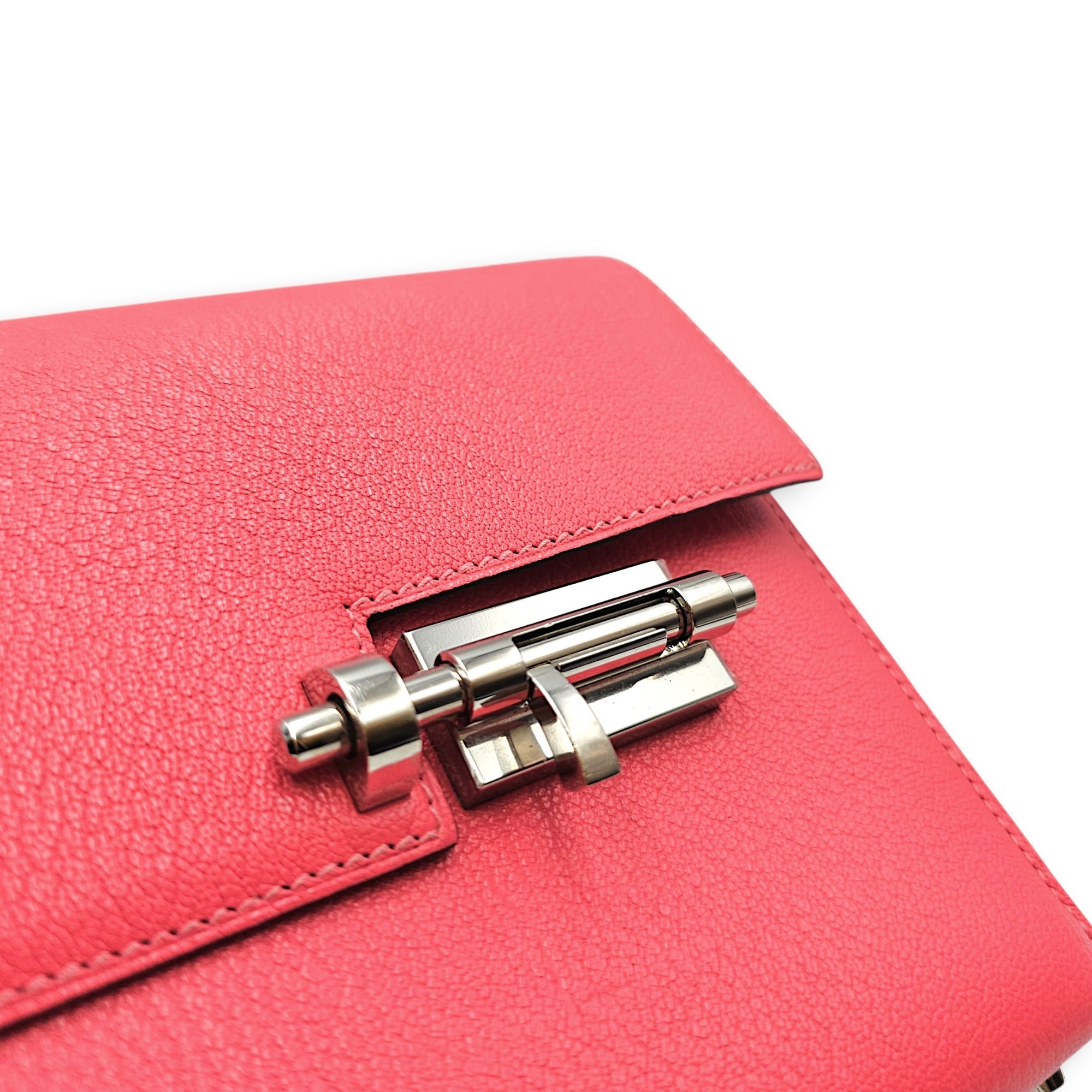 Verrou Chaine Mini Rose Azalee in Chevre Mysore Palladium hardware CL2606-21828 9