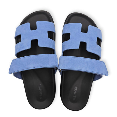 Chypre 37.5 Blue Jean Sandals in Suede Leather CL2606-21834 1