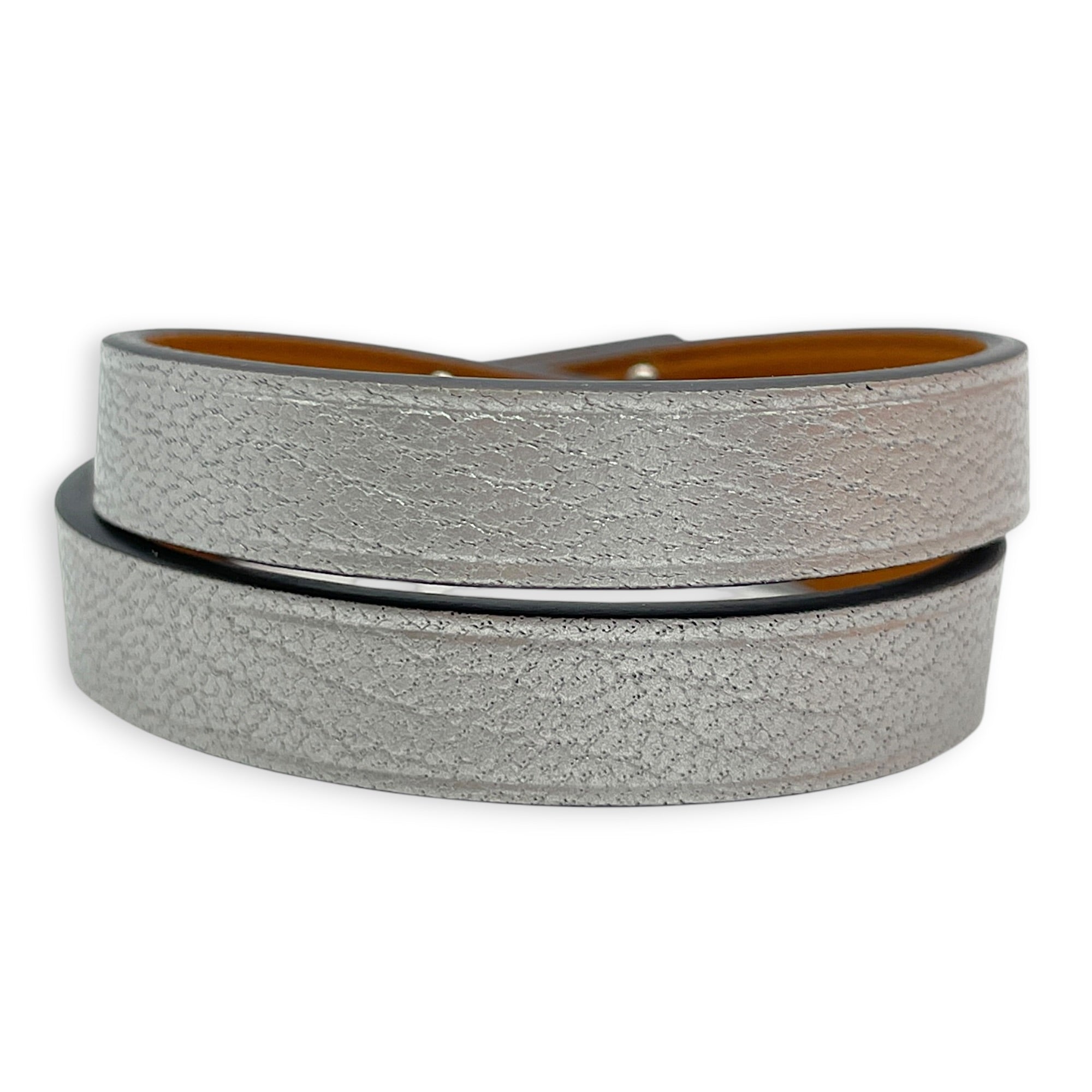 Mini Kelly T1 Argente Double Tour Bracelet in Chevre Chamkilight Palladium hardware