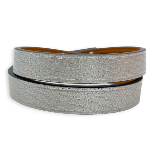 Mini Kelly T1 Argente Double Tour Bracelet in Chevre Chamkilight Palladium hardware