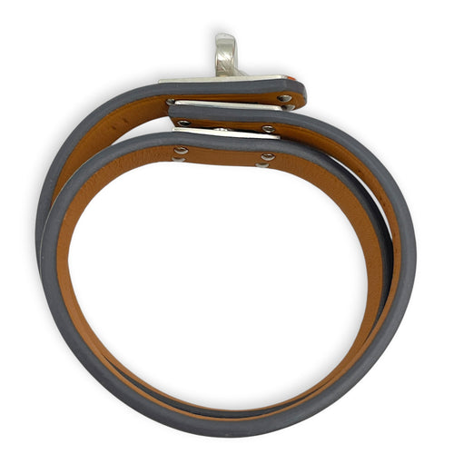 Mini Kelly T1 Argente Double Tour Bracelet in Chevre Chamkilight Palladium hardware
