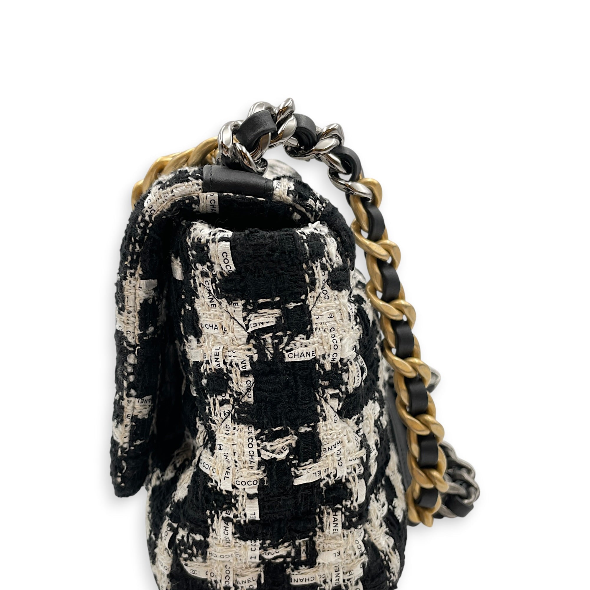 C19 Black Shoulder Bag in Tweed Mixed hardware CL2606-21845 4