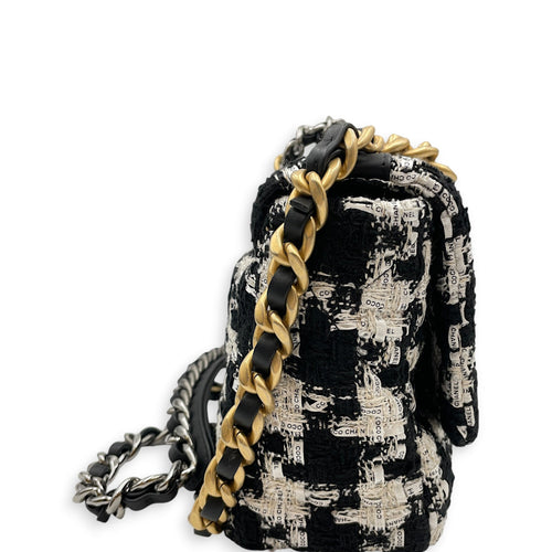 C19 Black Shoulder Bag in Tweed Mixed hardware CL2606-21845 5