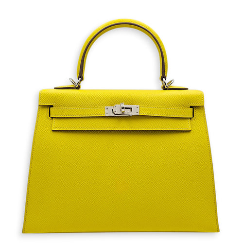 Sellier Kelly 25 Lime in Epsom Palladium hardware CL2606-21859 1