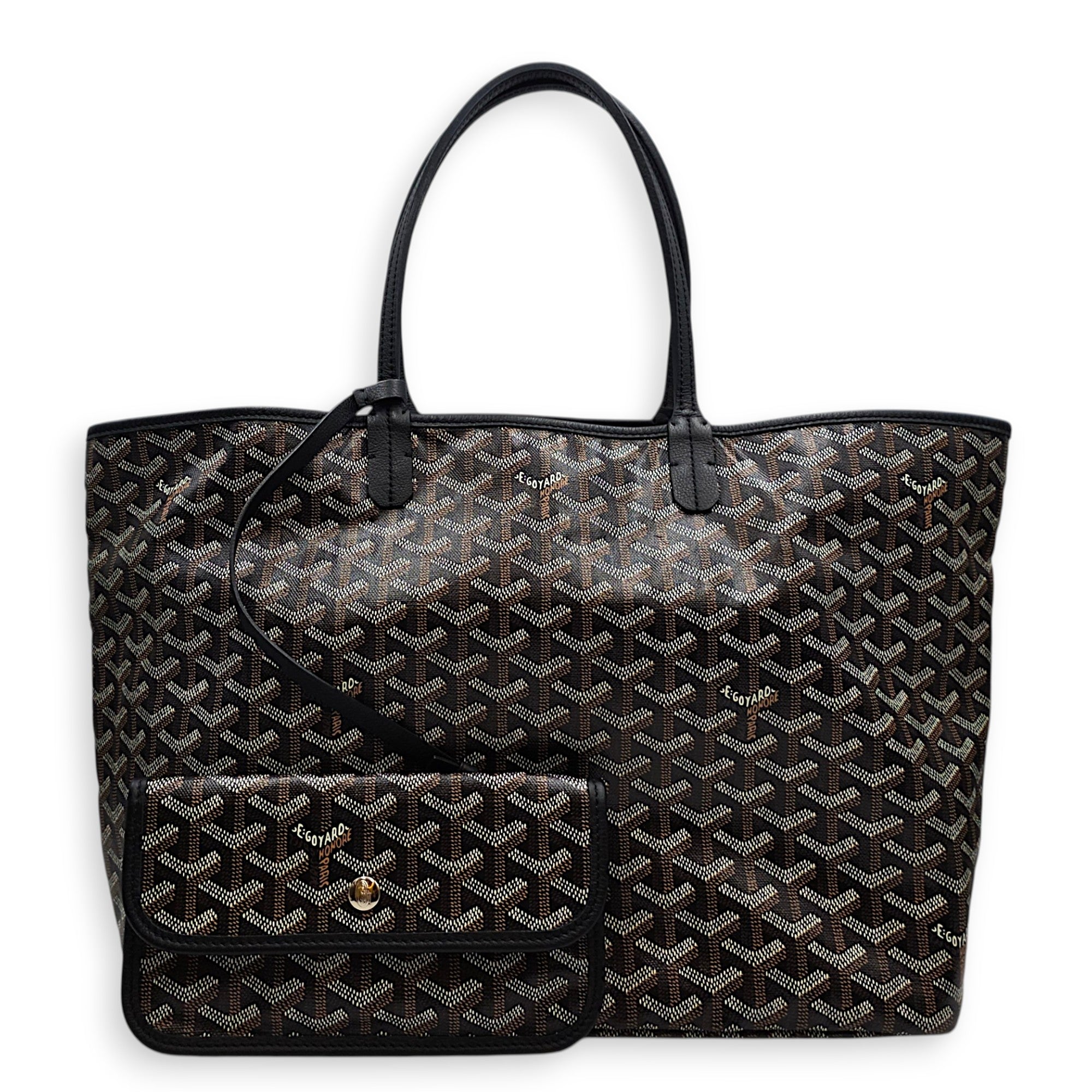 St Louis PM Black Tote Bag in Canvas Silver hardware