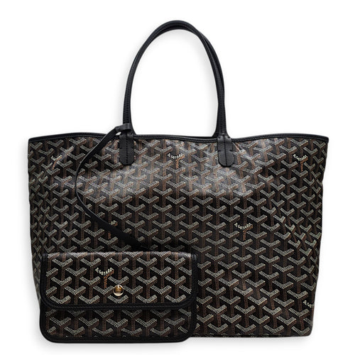 St Louis PM Black Tote Bag in Canvas Silver hardware