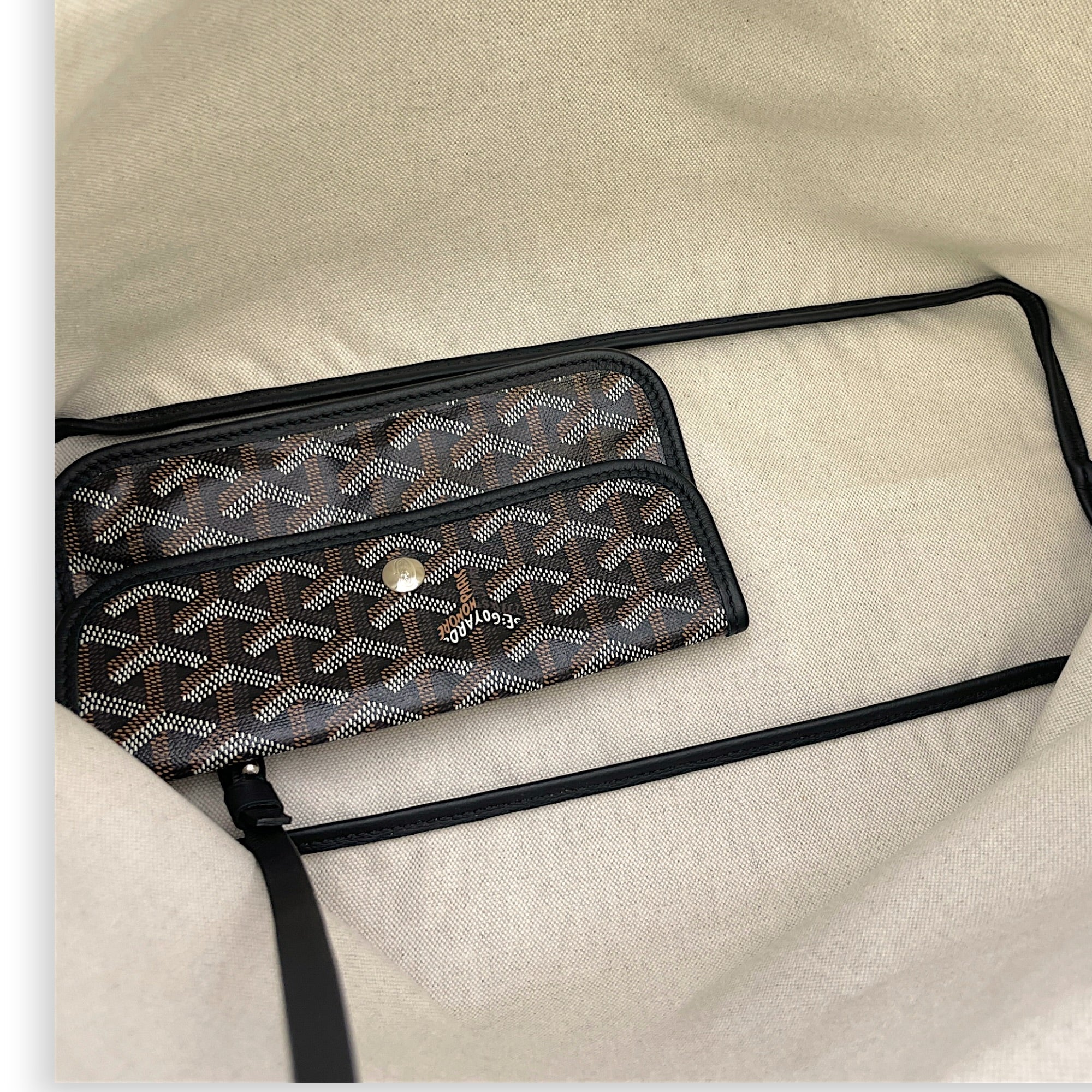 St Louis PM Black Tote Bag in Canvas Silver hardware CL2606-21860 8