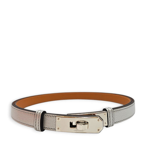 Kelly 18 Argent Belt in Chevre Chamkila Palladium hardware CL2606-21862 1