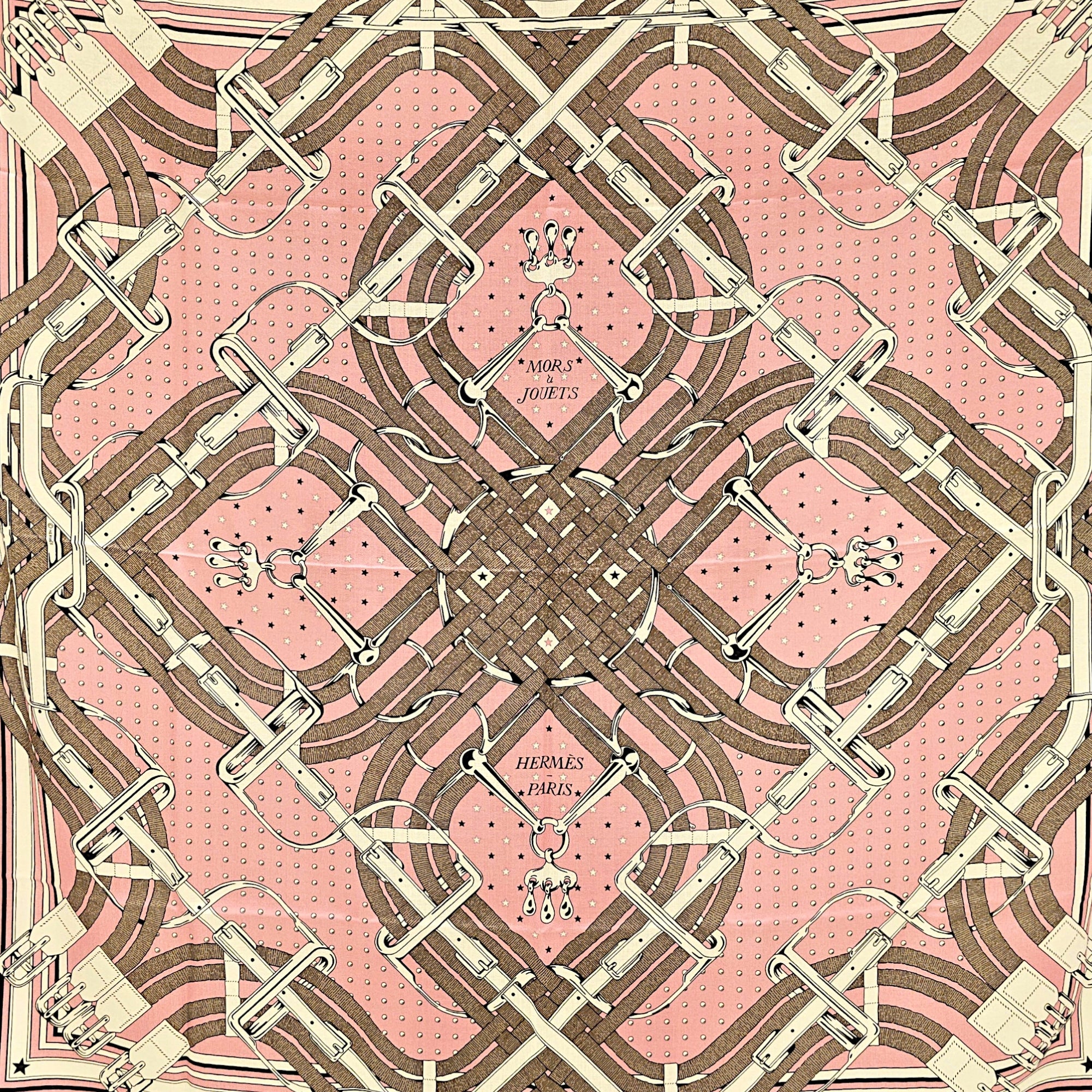 Mors a Jouets Bandana 140 Rose/Blanc/Etoupe Shawl CL2606-21865 2