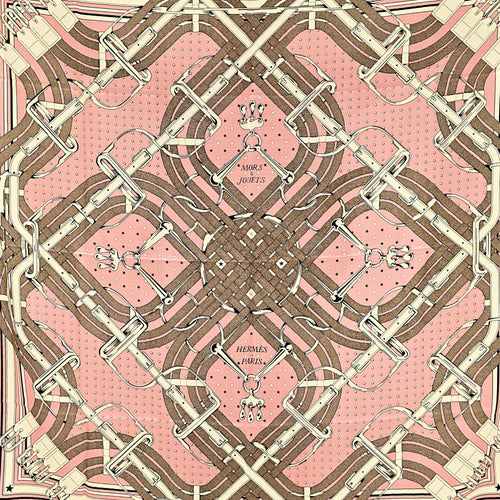 Mors a Jouets Bandana 140 Rose/Blanc/Etoupe Shawl CL2606-21865 2