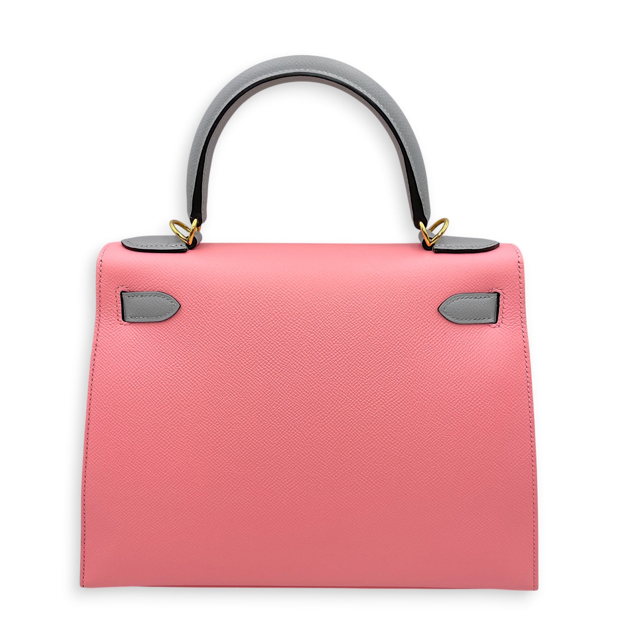 HSS Sellier Kelly 28 Rose Confetti/Blue Glacier in Epsom Gold hardware CL2606-21867 2