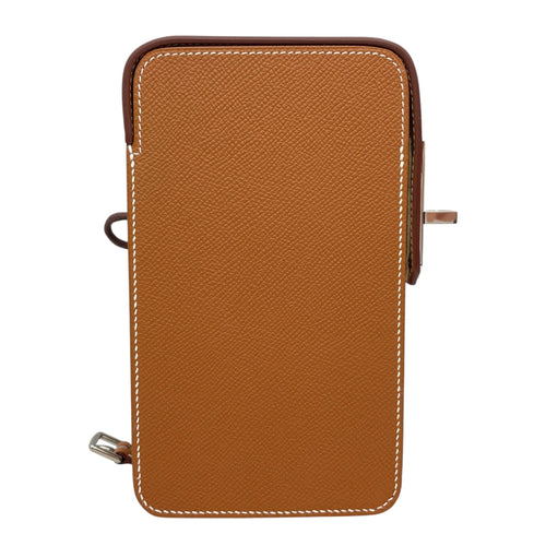 Hac a Box Gold Phone Case in Epsom Palladium hardware CL2606-21868 1