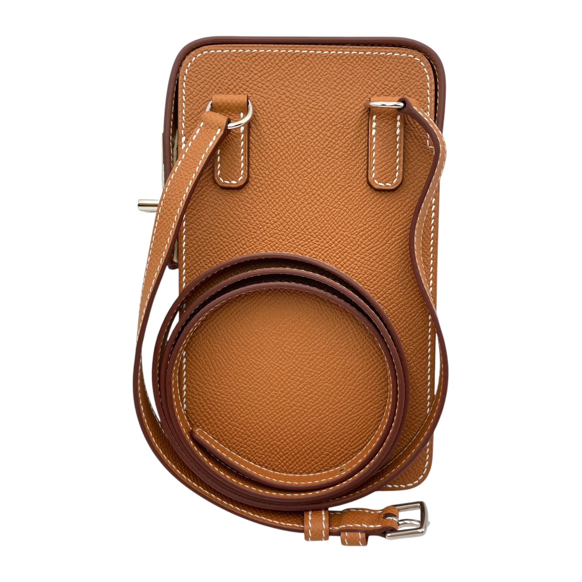 Hac a Box Gold Phone Case in Epsom Palladium hardware CL2606-21868 2