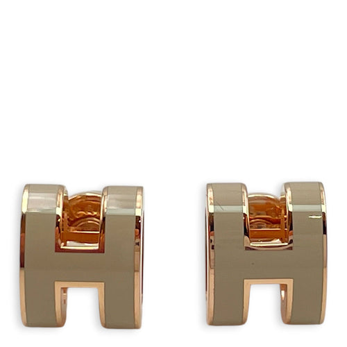Mini Pop H Marron Glace Earrings Rose Gold hardware CL2606-21870 1