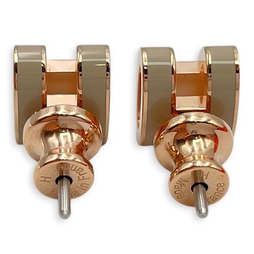Mini Pop H Marron Glace Earrings Rose Gold hardware CL2606-21870 2