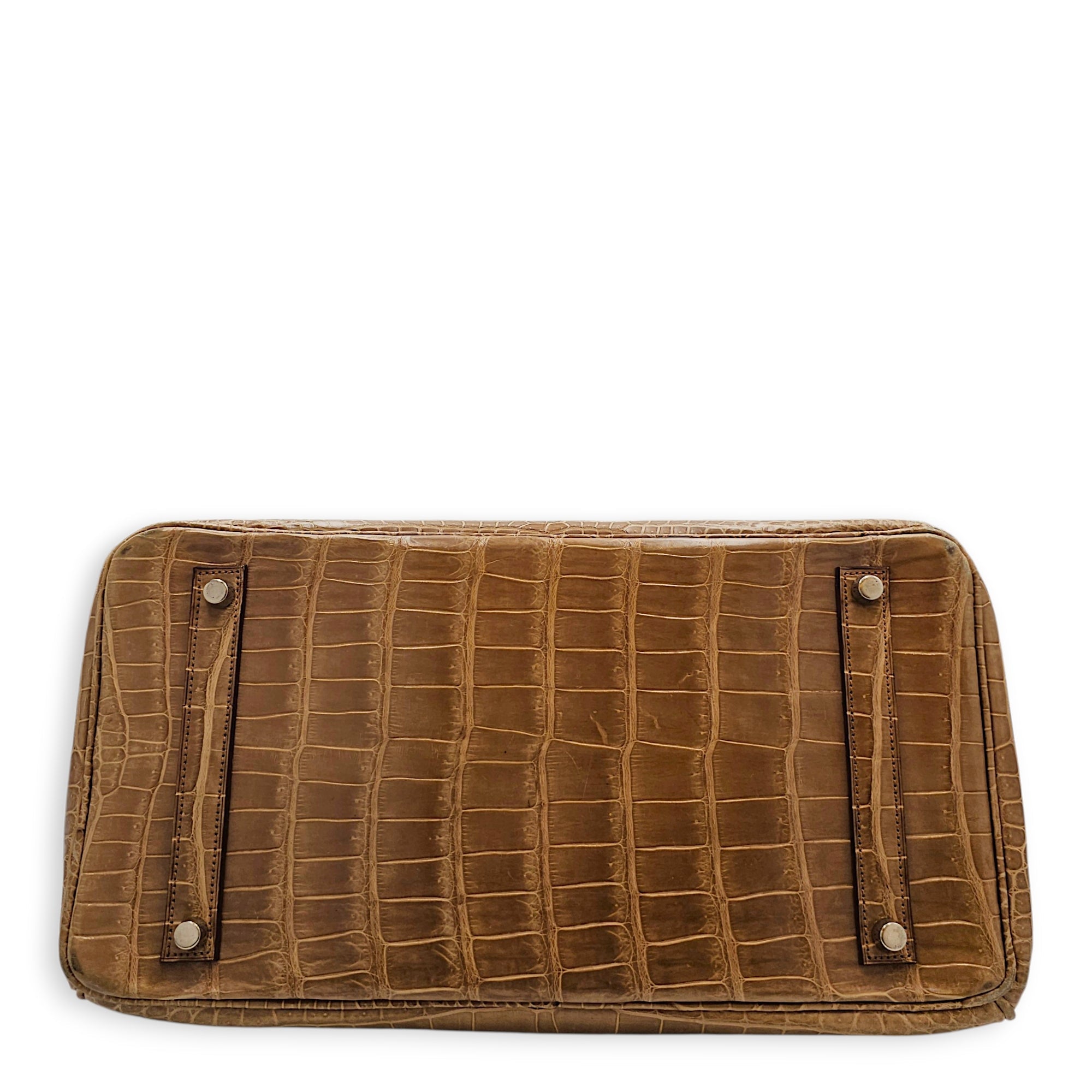 Birkin 35 Ficelle in Shiny Porosus Palladium hardware CL2606-21878 5