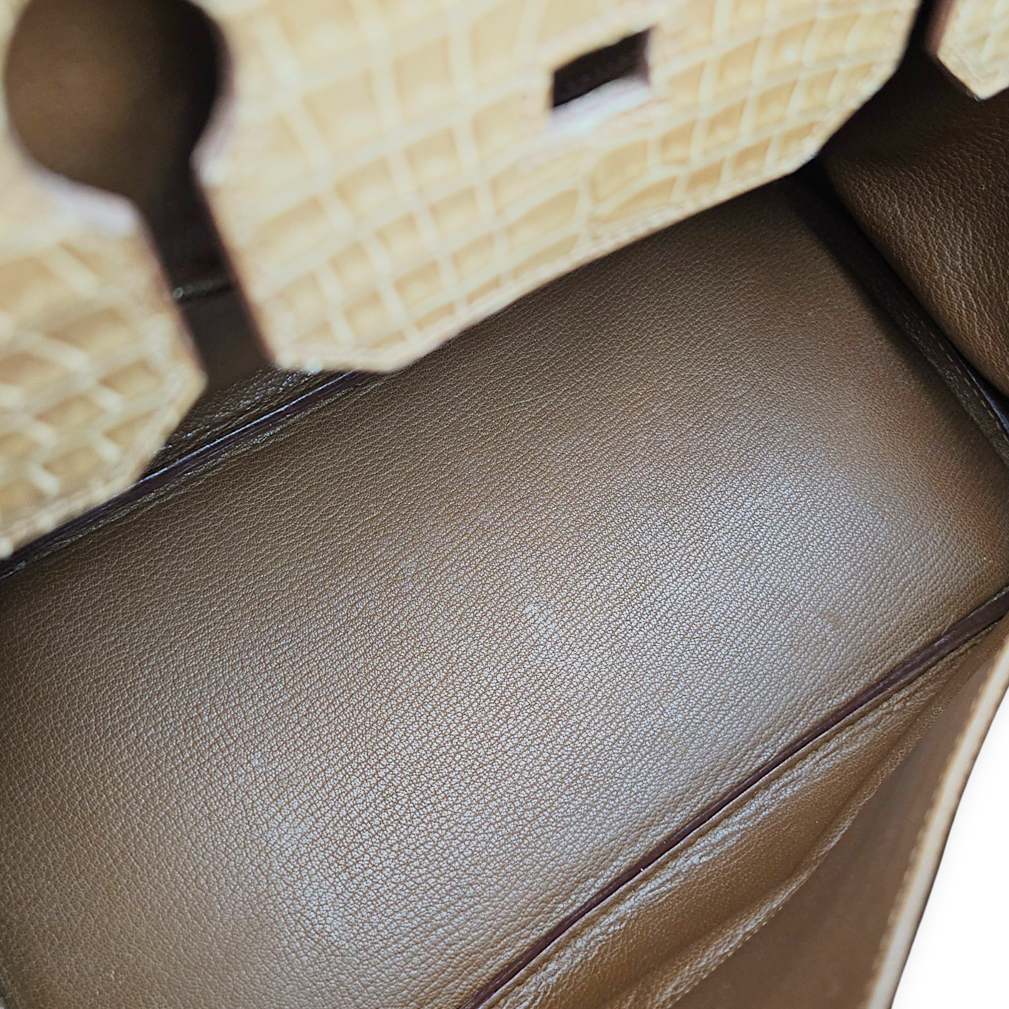 Birkin 35 Ficelle in Shiny Porosus Palladium hardware CL2606-21878 6