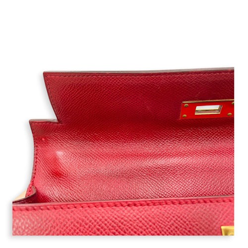 Sellier Kelly 28 Rouge Vif in Courchevel Gold hardware CL2606-21880 10