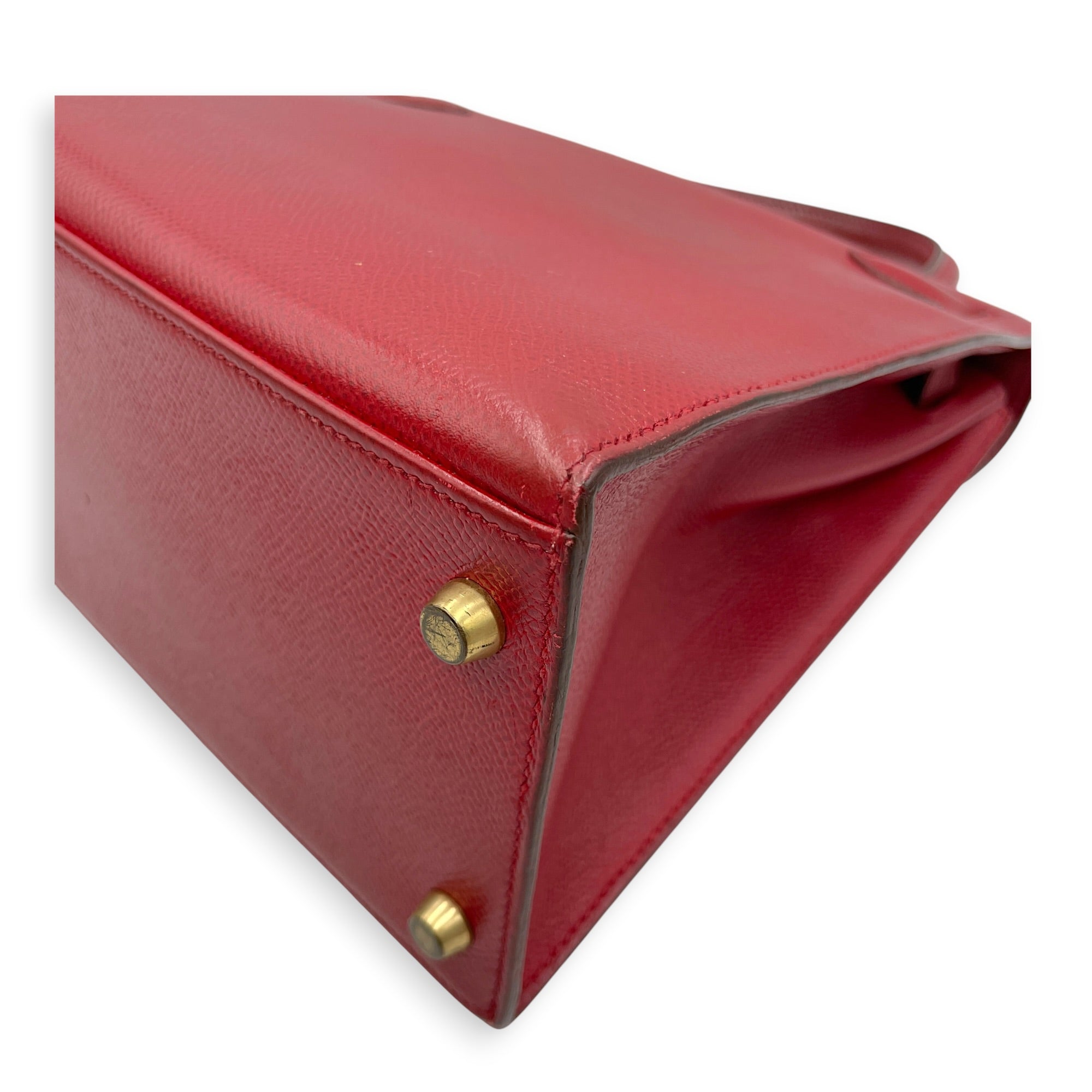 Sellier Kelly 28 Rouge Vif in Courchevel Gold hardware CL2606-21880 12