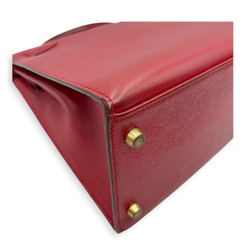 Sellier Kelly 28 Rouge Vif in Courchevel Gold hardware CL2606-21880 13