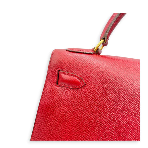 Sellier Kelly 28 Rouge Vif in Courchevel Gold hardware CL2606-21880 15
