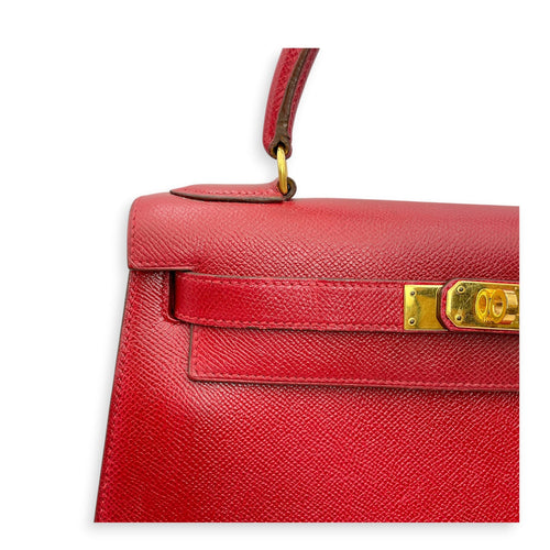 Sellier Kelly 28 Rouge Vif in Courchevel Gold hardware CL2606-21880 18