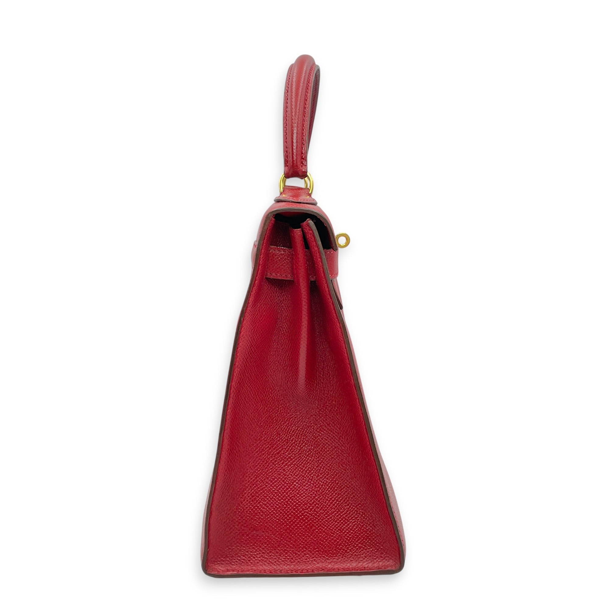 Sellier Kelly 28 Rouge Vif in Courchevel Gold hardware CL2606-21880 3