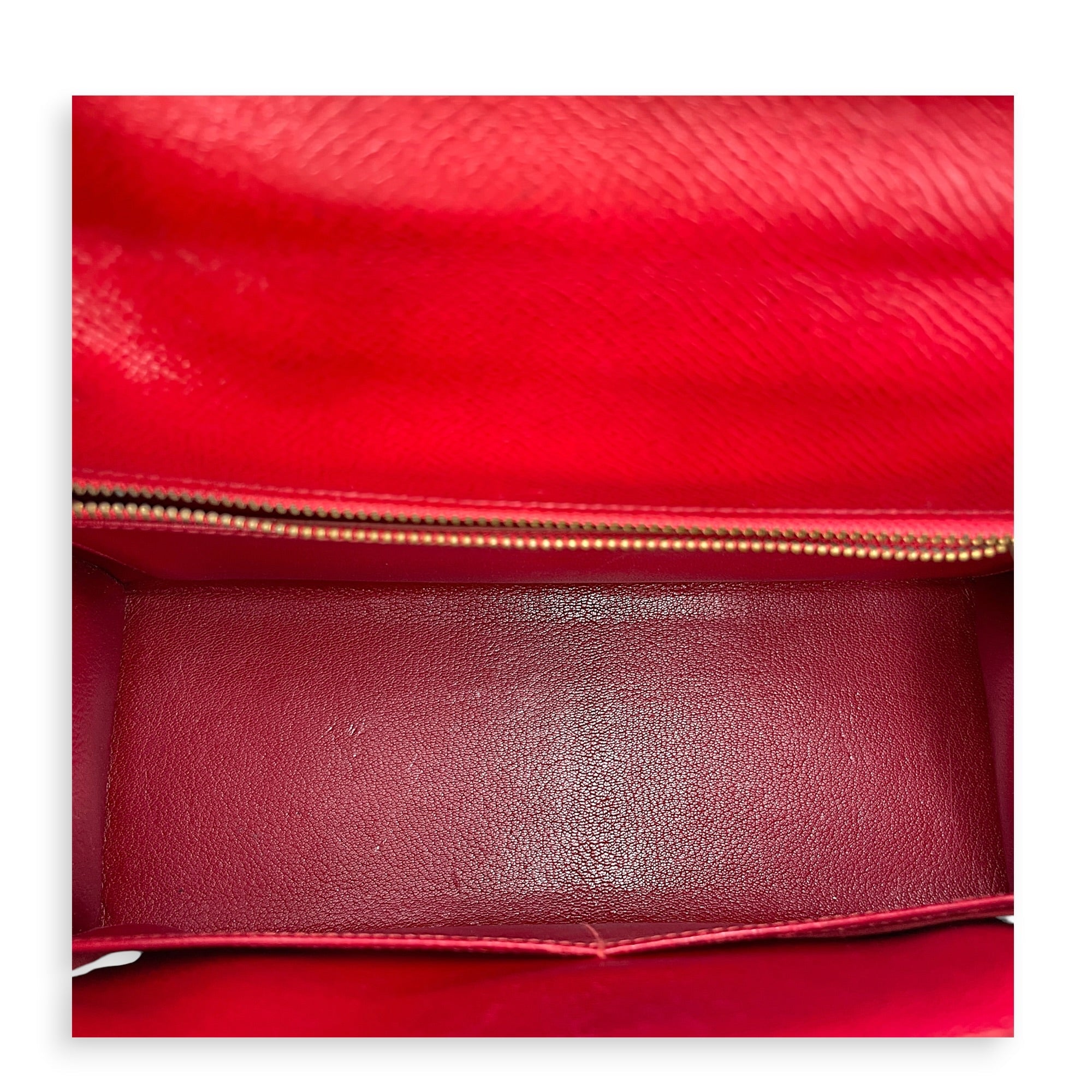 Sellier Kelly 28 Rouge Vif in Courchevel Gold hardware CL2606-21880 6