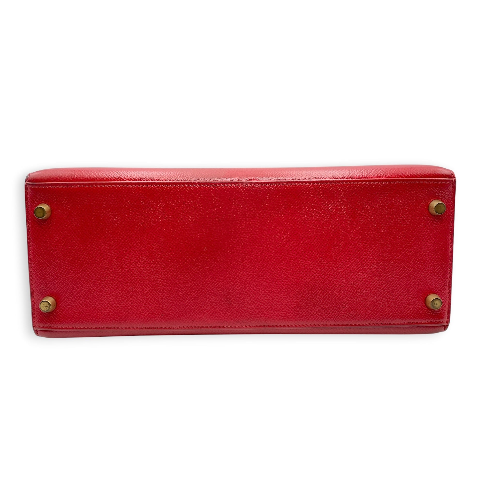 Sellier Kelly 28 Rouge Vif in Courchevel Gold hardware CL2606-21880 7