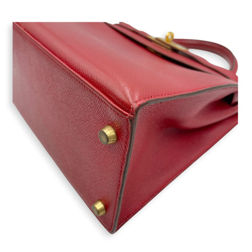 Sellier Kelly 28 Rouge Vif in Courchevel Gold hardware CL2606-21880 8