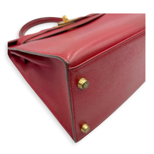 Sellier Kelly 28 Rouge Vif in Courchevel Gold hardware CL2606-21880 9