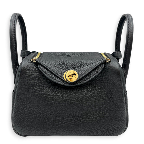Lindy Mini Black in Clemence Gold hardware CL2606-21883 1