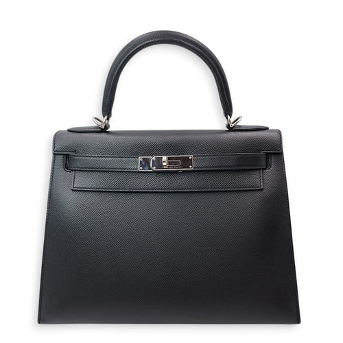 Sellier Kelly 28 Black in Epsom Palladium hardware CL2606-21892 1