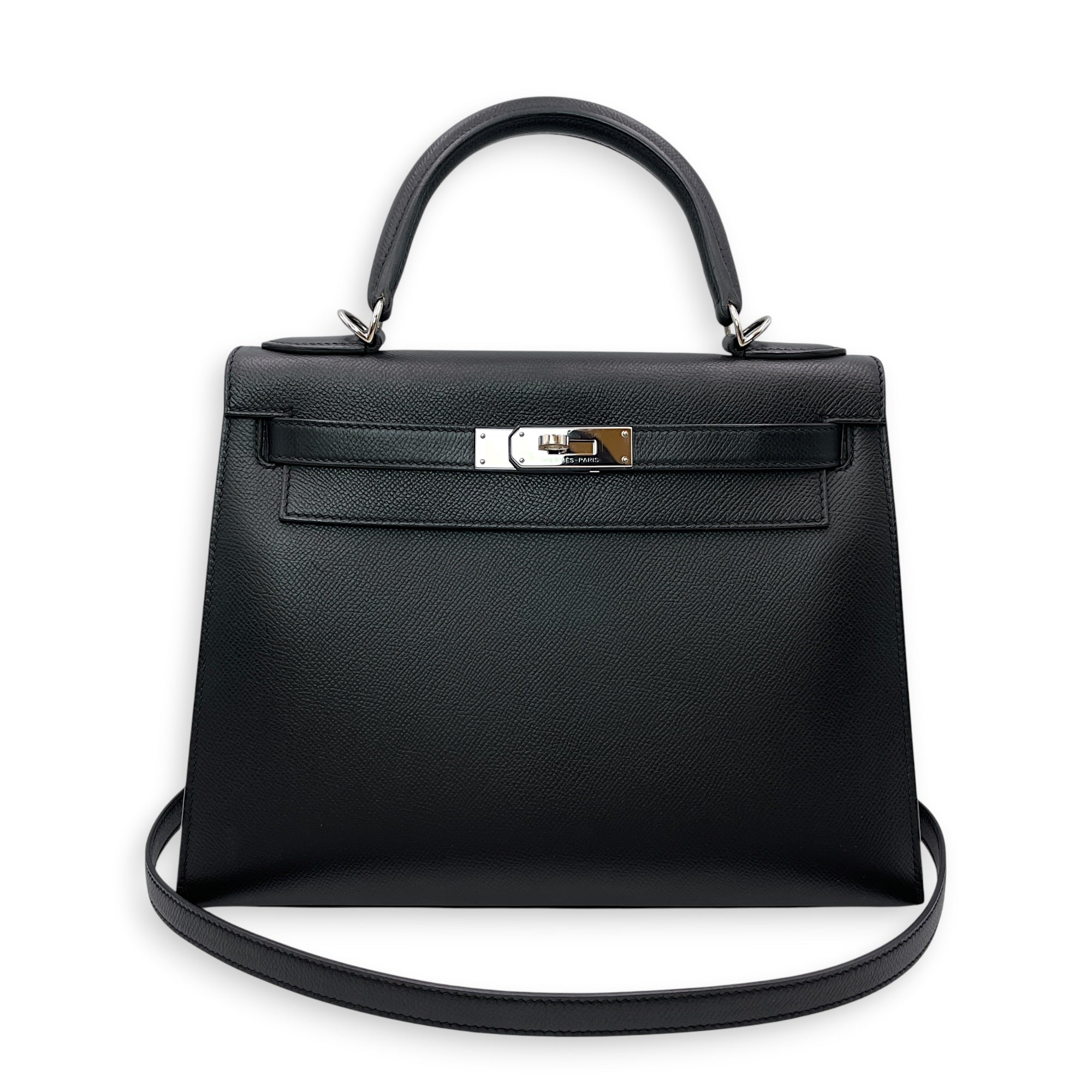 Sellier Kelly 28 Black in Epsom Palladium hardware CL2606-21892 11