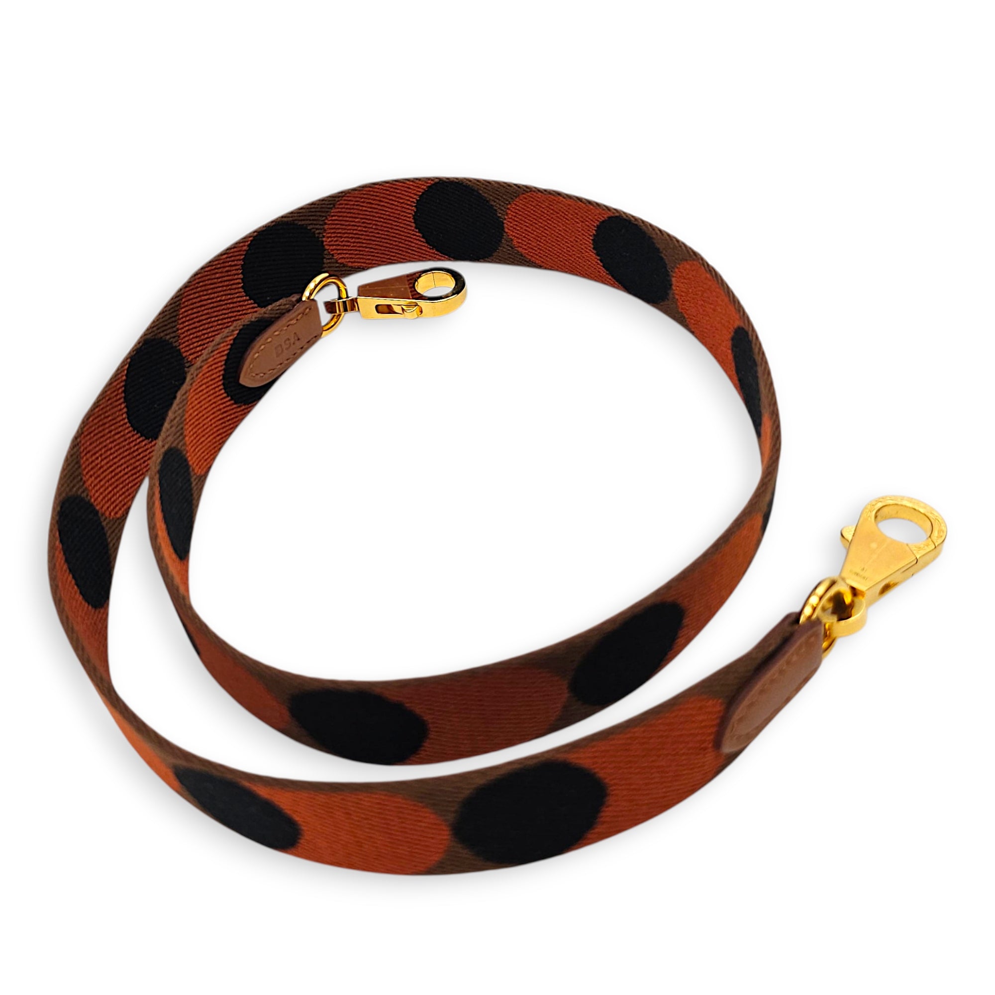Flipperball Sangle Cavale. 25mm by 70cm  Noisette/Cuivre/Gold Bag Accessory in Toile/Swift Gold hardware CL2606-21893 2