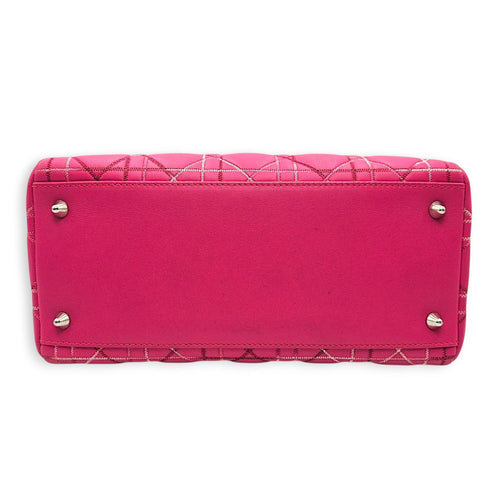 Lady Dior Medium Pink Top Handle Bag in Calfskin Silver hardware CL2606-21895 5