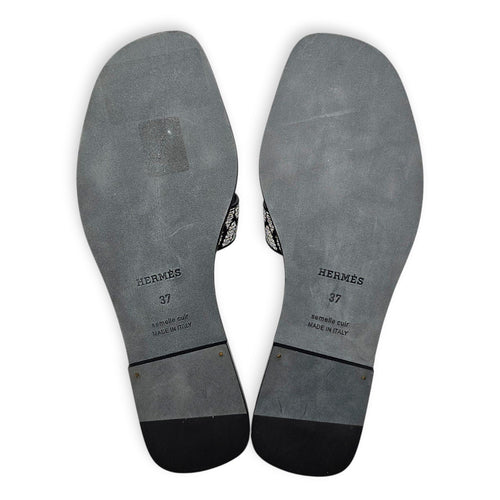 Oran  37 Black Sandals in Toile CL2606-21897 2