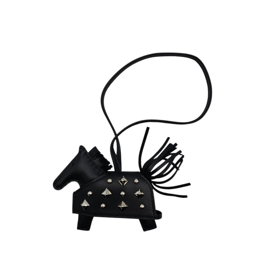 Rodeo Robeo Rock PM Black Bag Accessory in Swift Palladium hardware
