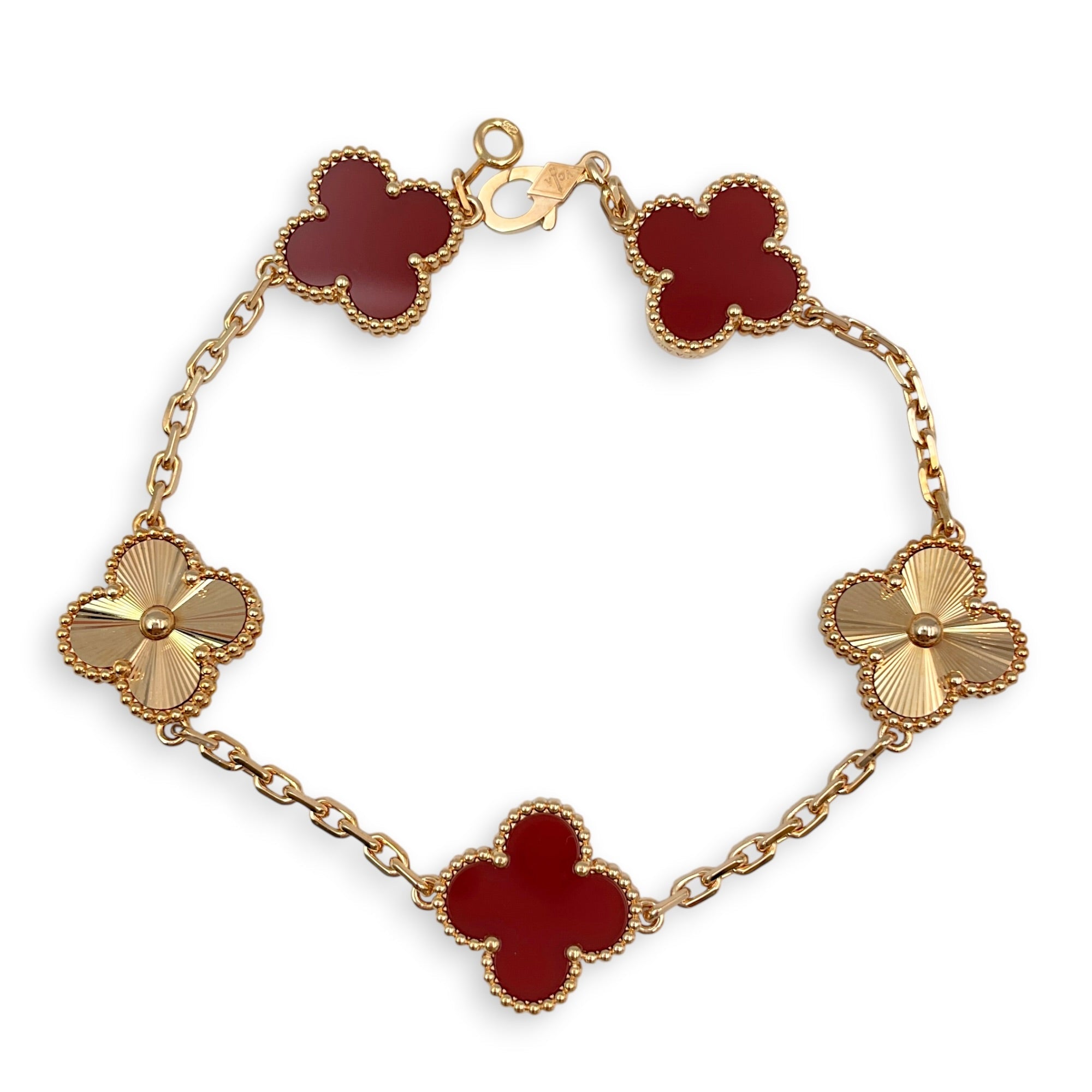 Vintage Alhambra, 5 Motifs Bracelet in Carnelian CL2606-21904 2