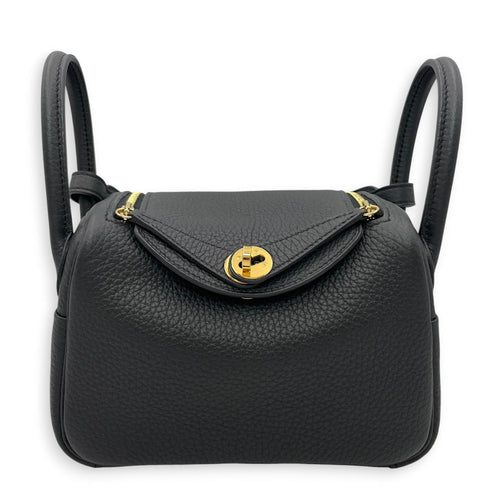 Lindy Mini Black in Clemence Gold hardware CL2606-21906 1