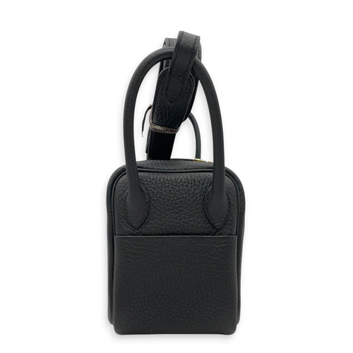Lindy Mini Black in Clemence Gold hardware CL2606-21906 4
