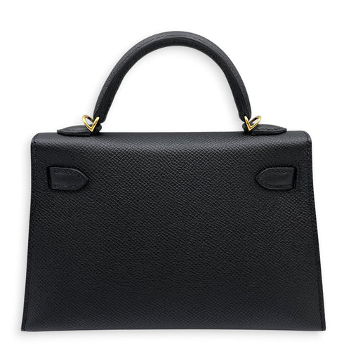 Sellier Kelly 20 Black in Epsom Gold hardware CL2606-21915 2