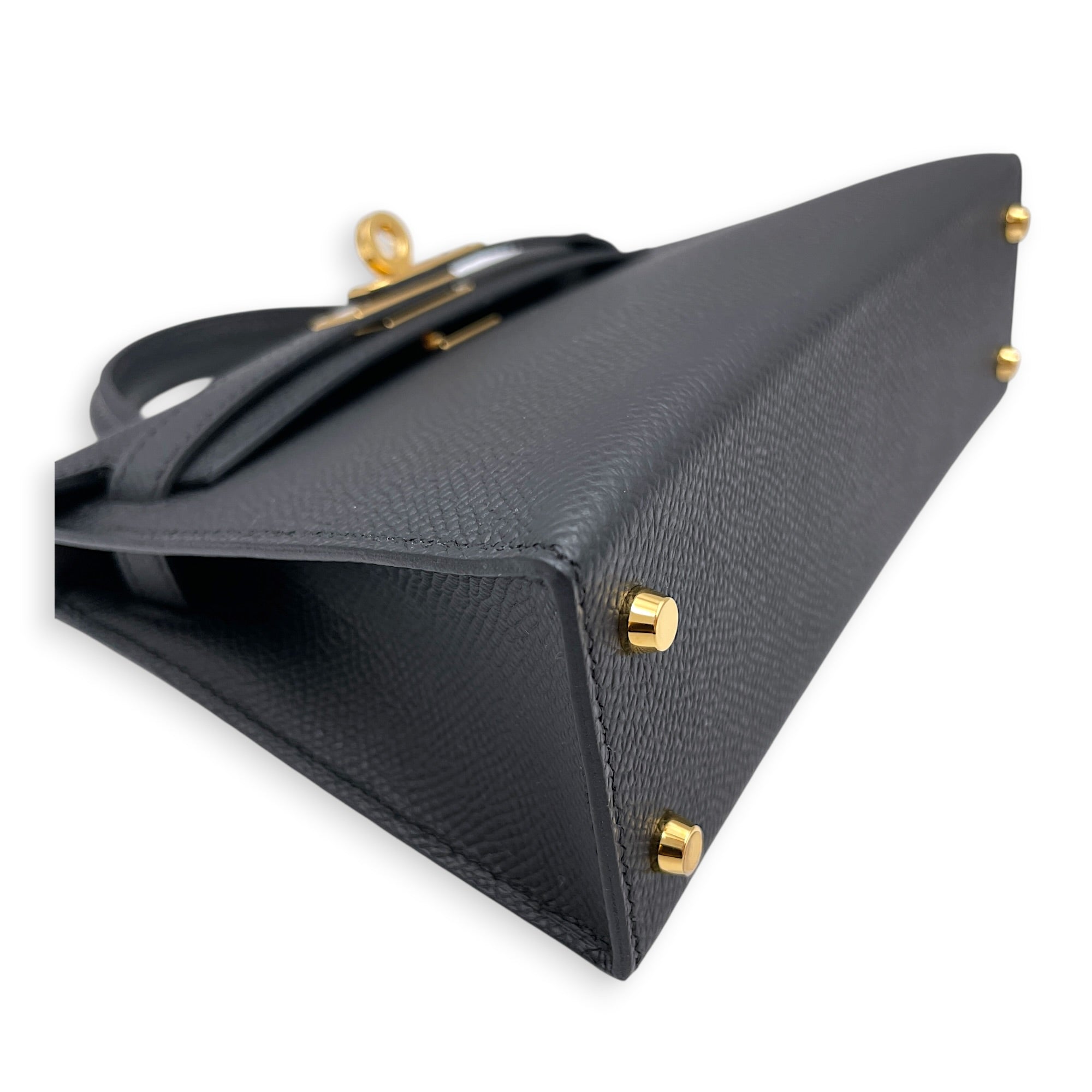 Sellier Kelly 20 Black in Epsom Gold hardware CL2606-21915 7