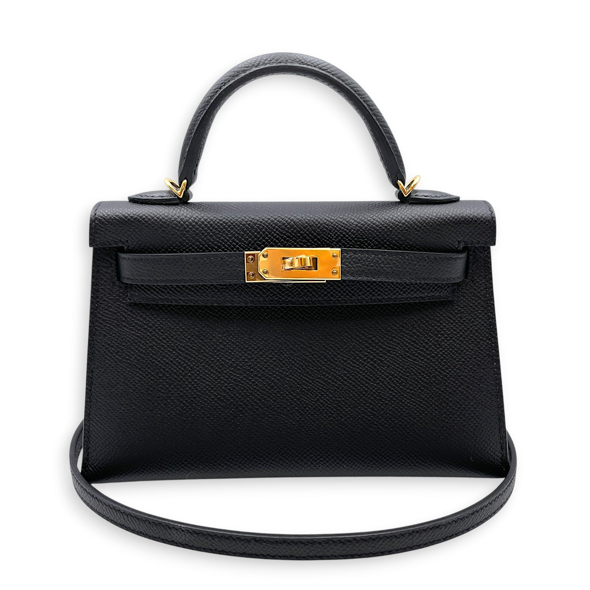 Sellier Kelly 20 Black in Epsom Gold hardware CL2606-21915 9