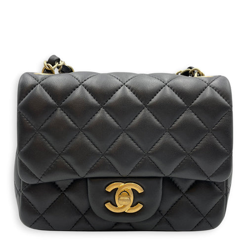 Square Mini Black Crossbody Bag in Lambskin Gold hardware CL2606-21921 1