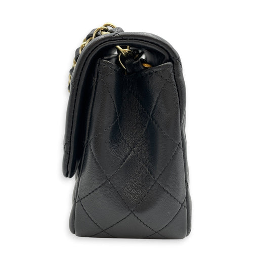 Square Mini Black Crossbody Bag in Lambskin Gold hardware CL2606-21921 4