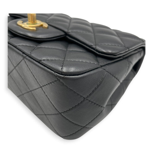 Square Mini Black Crossbody Bag in Lambskin Gold hardware CL2606-21921 6