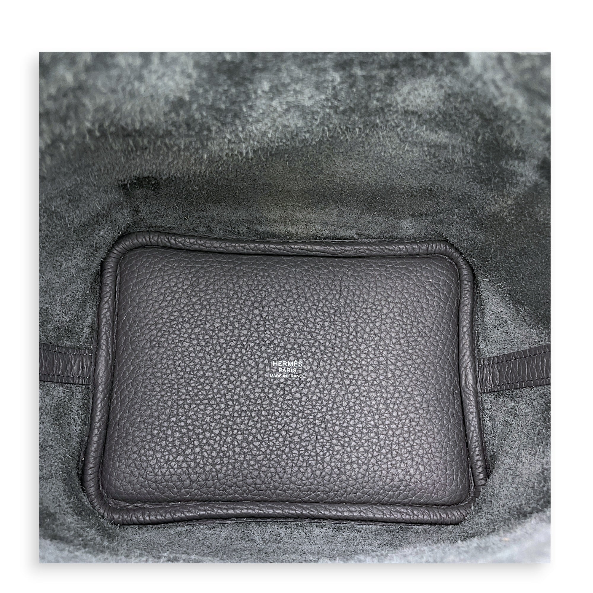 Picotin Eclat 18 Ardoise/Gris Platine in Clemence/Swift Palladium hardware CL2606-21922 4