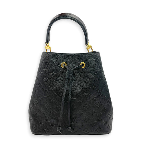 NeoNoe MM Monogram Black Bucket Bag in Empreinte Leather Gold hardware