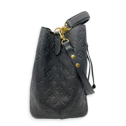 NeoNoe MM Monogram Black Bucket Bag in Empreinte Leather Gold hardware